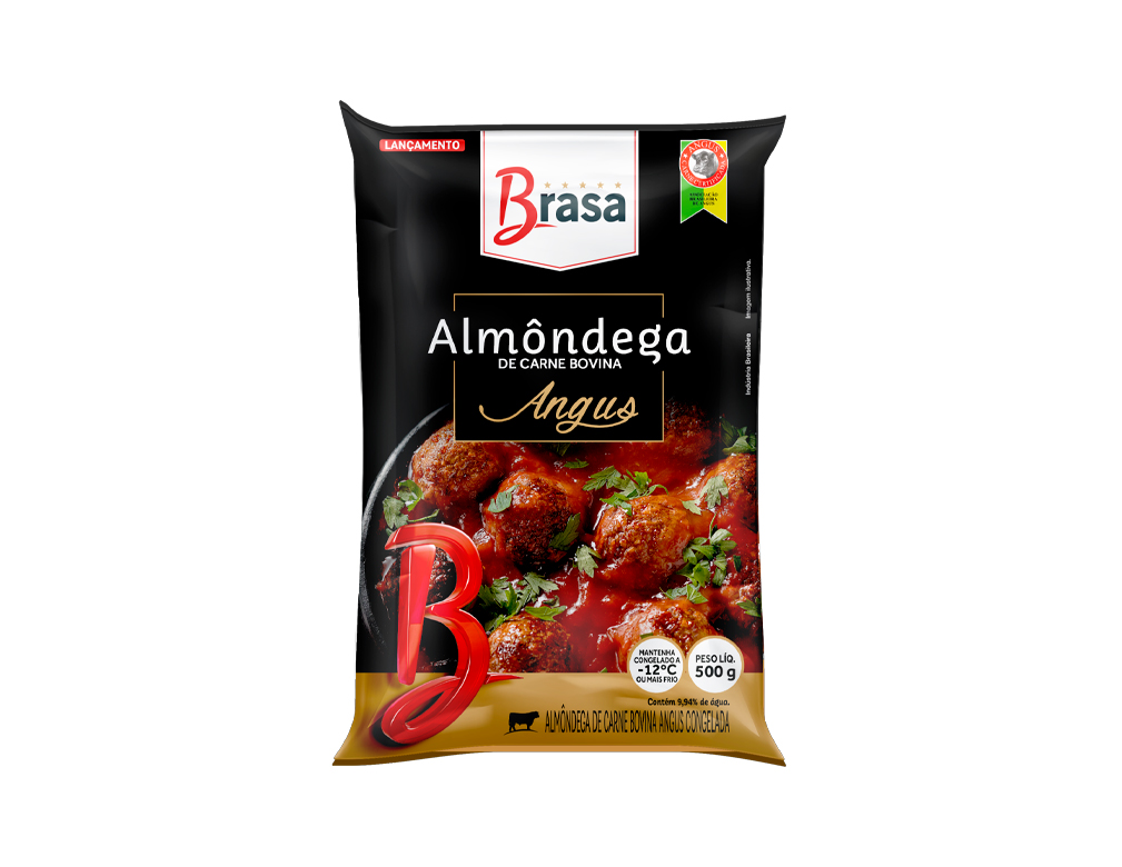 ALMÔNDEGA BOVINA ANGUS CONGELADA BRASA 500 G (CX 18 PCT)